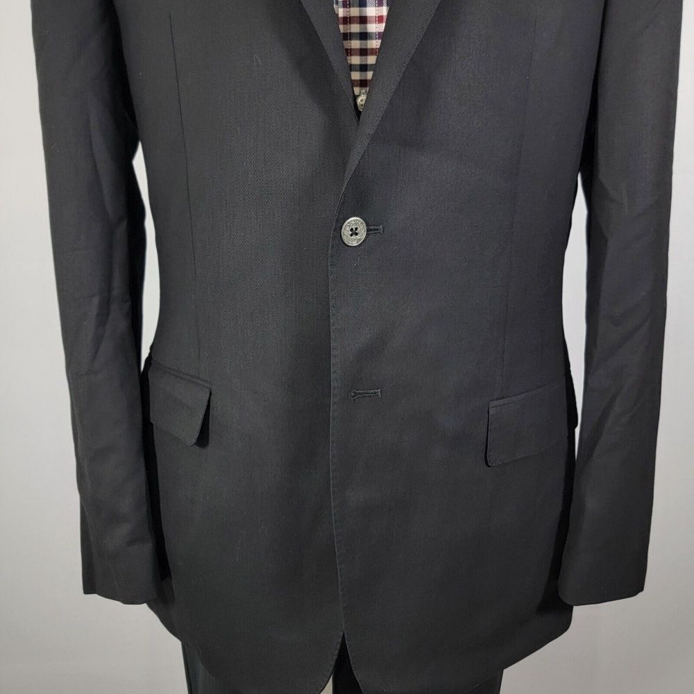 Joseph Abboud Mens Sport Coat Blazer Two Button Black Twill Super 120s Wool 44XL - Picture 9 of 16